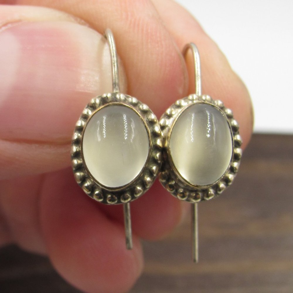 Sterling Silver Rustic Unknown Material Earrings - image 1
